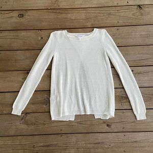 BCBGeneration White Sweater with Crisscross Open Back XS